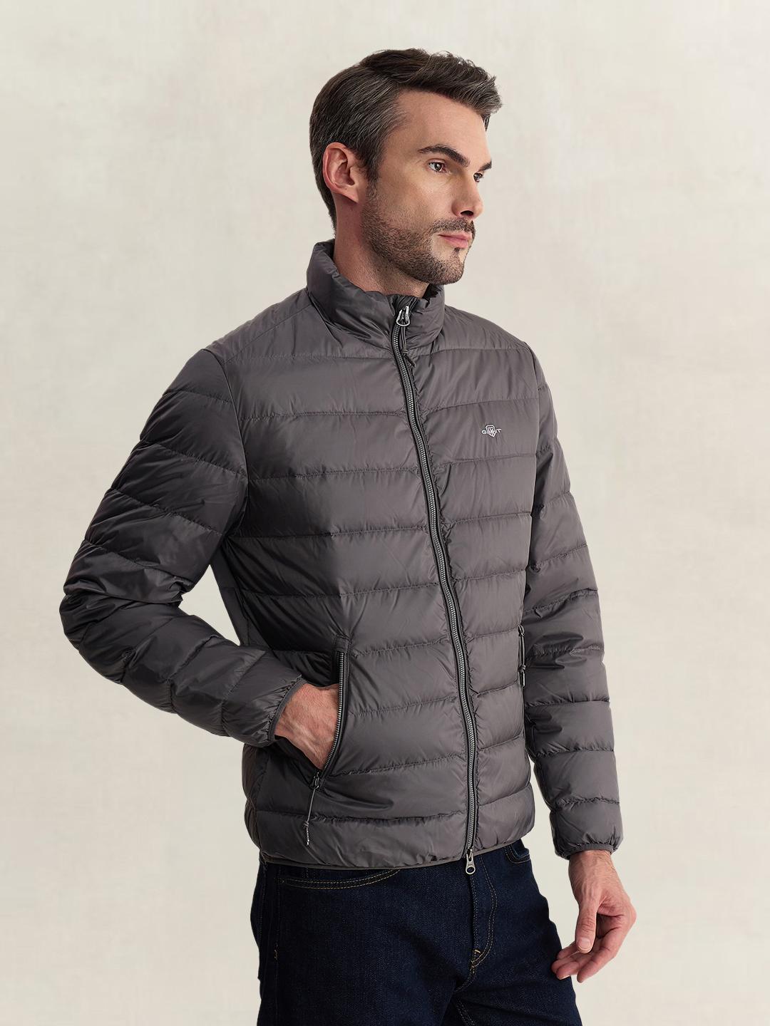 Gant Men Grey Regular Fit Quilted Puffer Jacket