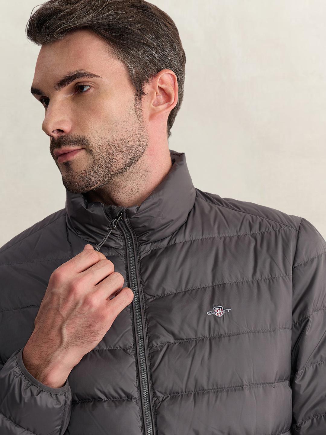 Gant Men Grey Regular Fit Quilted Puffer Jacket