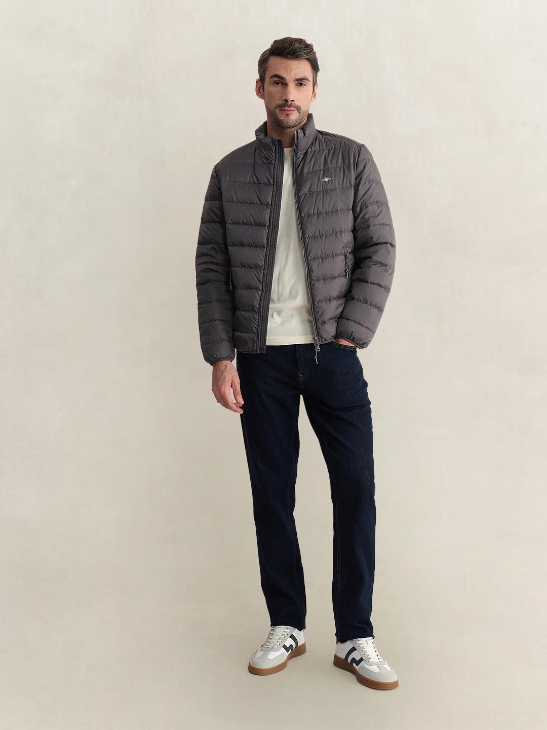 Gant Men Grey Regular Fit Quilted Puffer Jacket