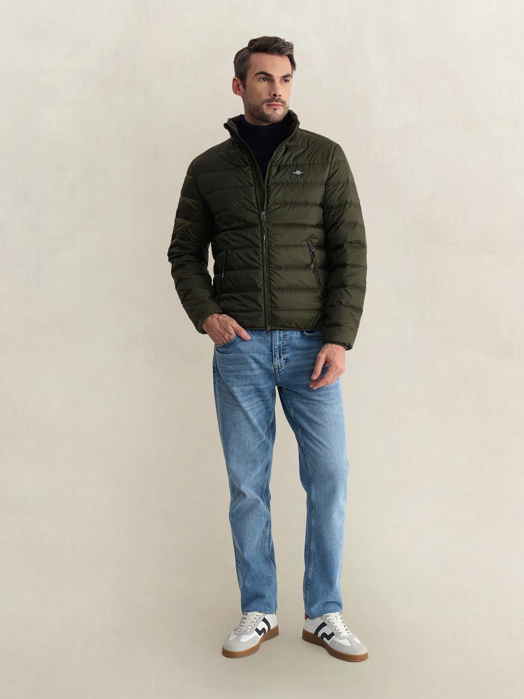 Gant Men Green Regular Fit Quilted Puffer Jacket