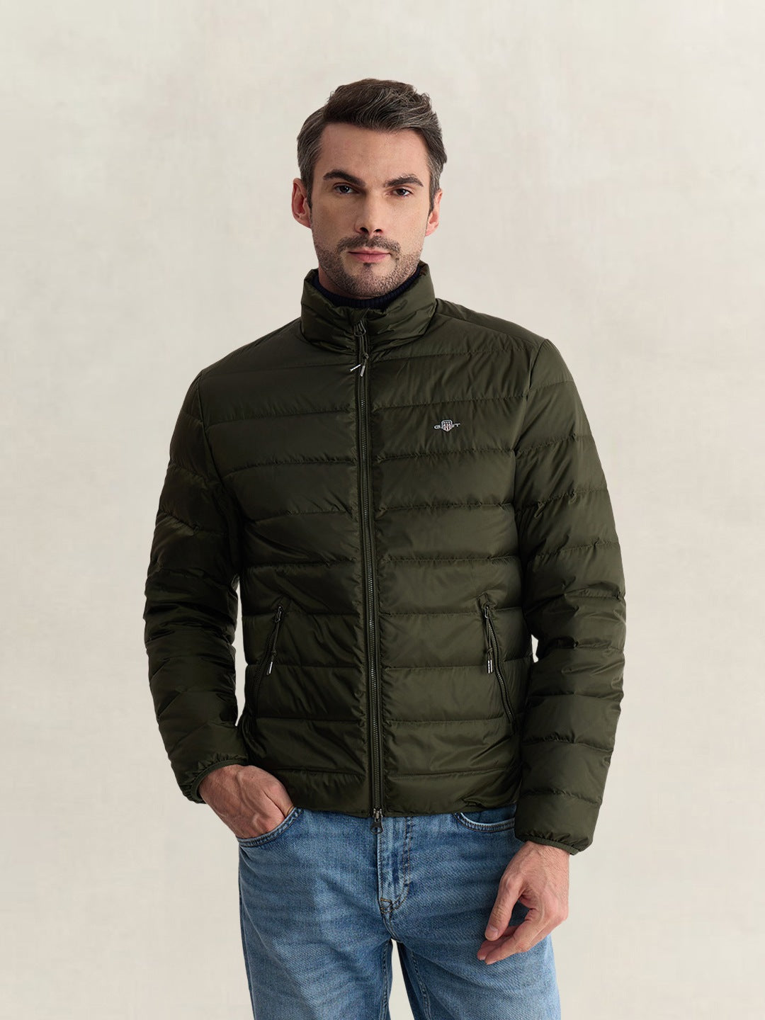 Gant Men Green Regular Fit Quilted Puffer Jacket