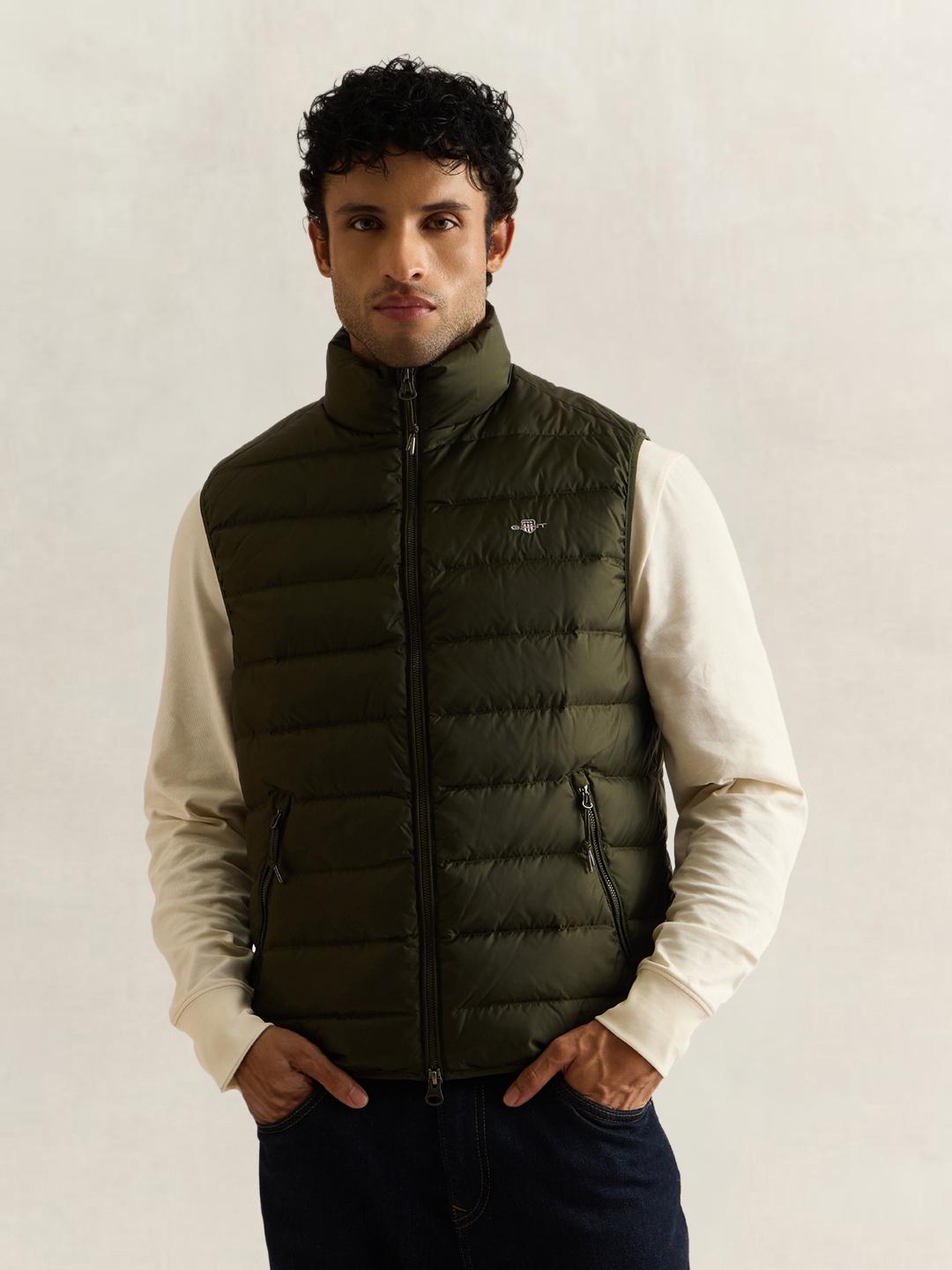 Gant Men Forest Green Quilted Regular Fit Puffer Vest