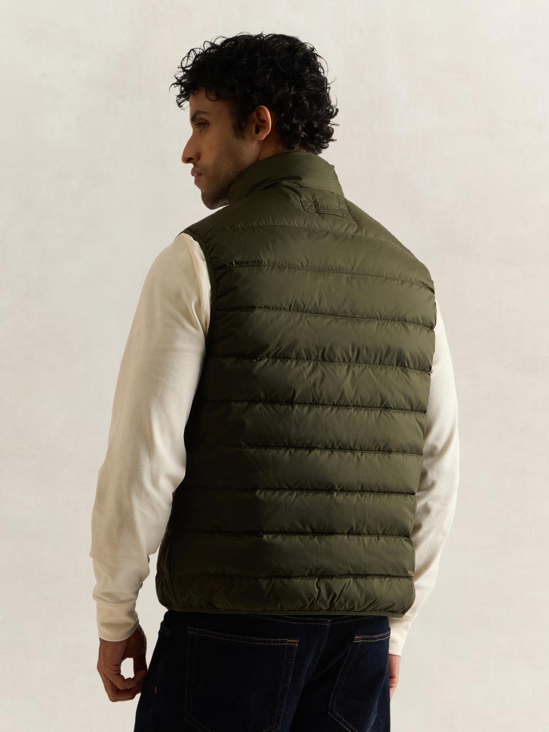 Gant Men Forest Green Quilted Regular Fit Puffer Vest