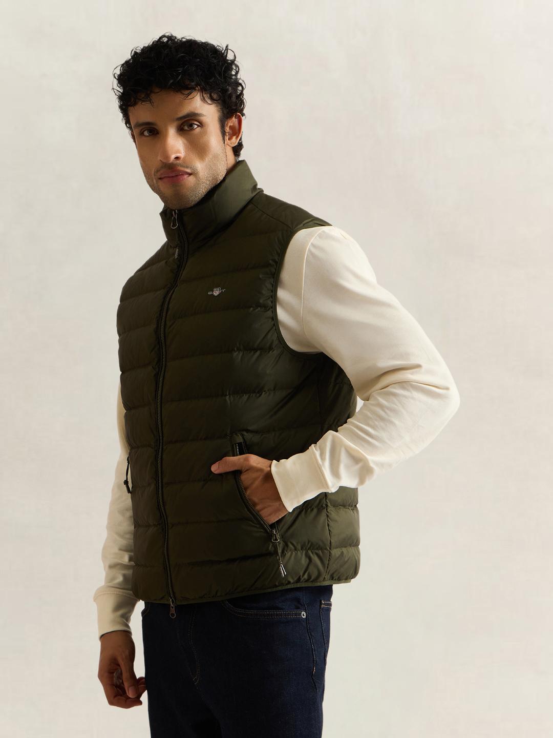 Gant Men Forest Green Quilted Regular Fit Puffer Vest