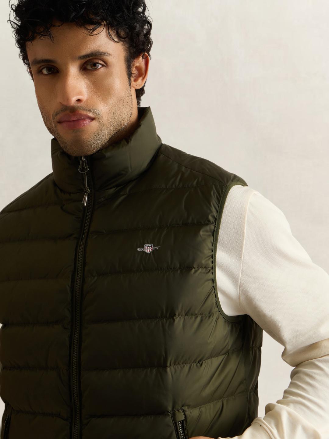 Gant Men Forest Green Quilted Regular Fit Puffer Vest