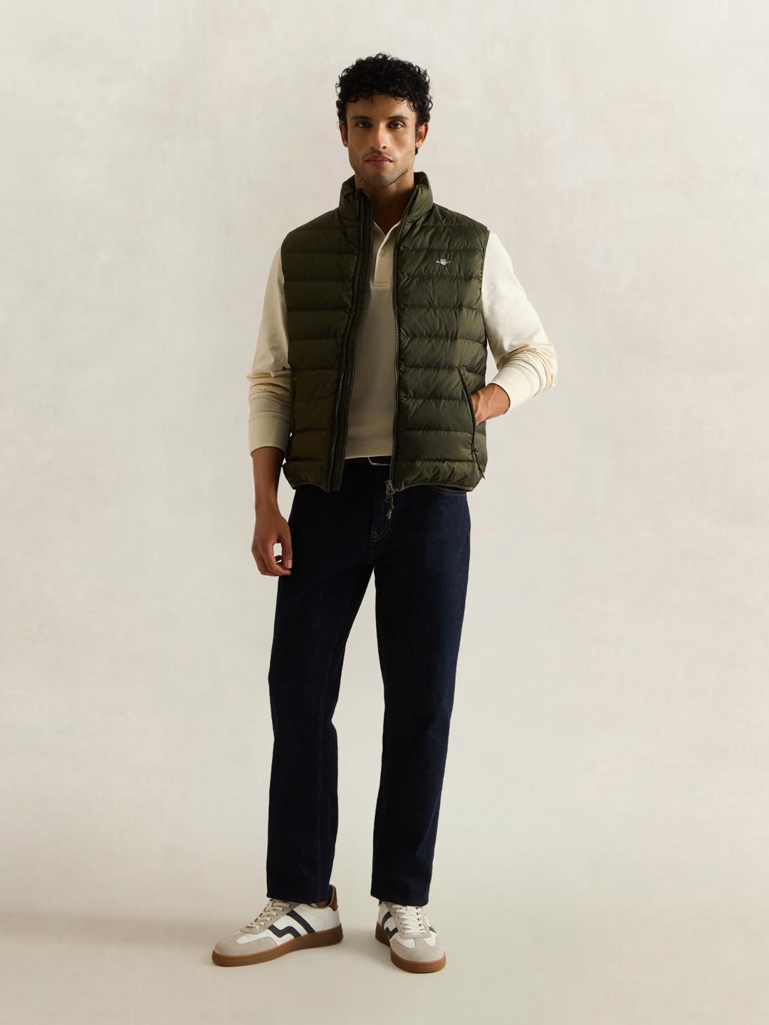 Gant Men Forest Green Quilted Regular Fit Puffer Vest