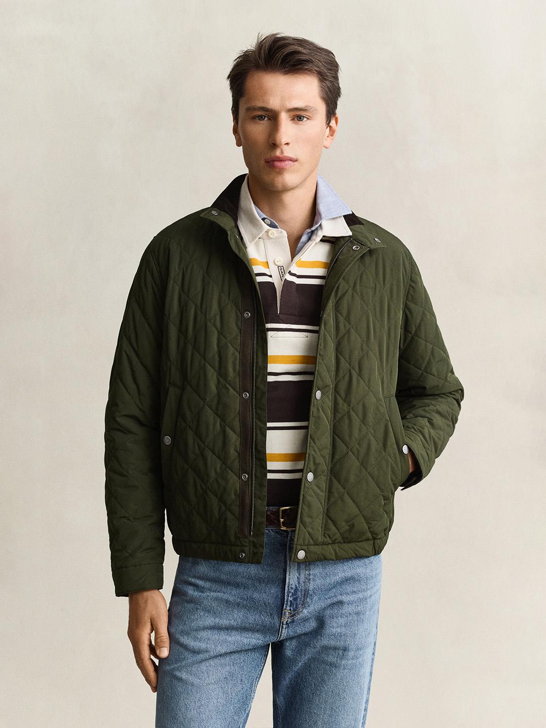 Gant Men Green Quilted Regular Fit Puffer Jacket