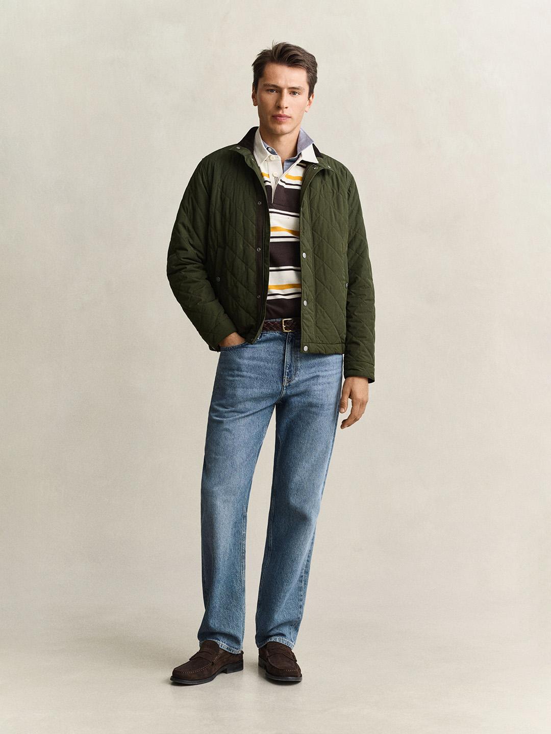 Gant Men Green Quilted Regular Fit Puffer Jacket