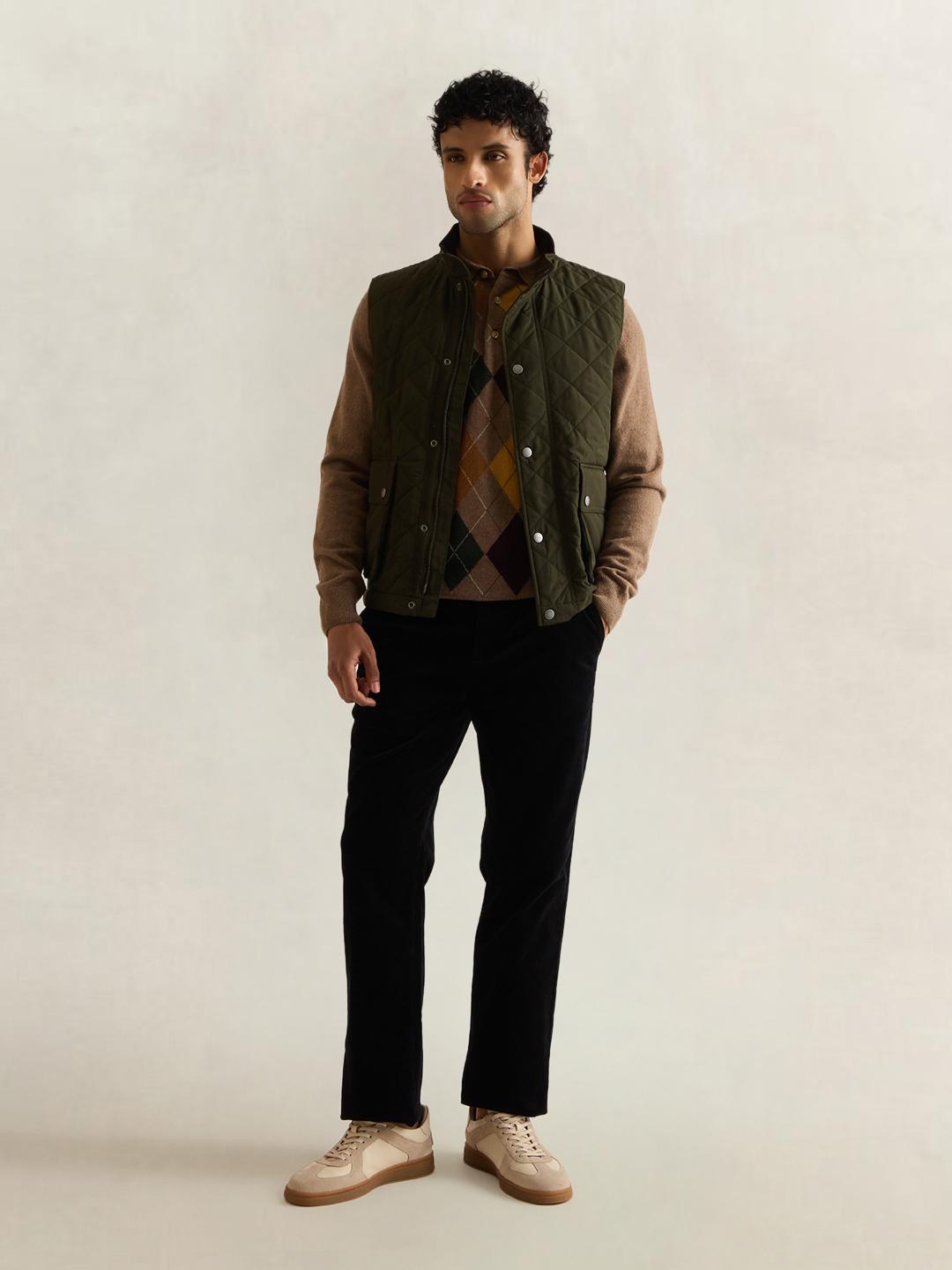 Gant Men Forest Green Quilted Regular Fit Puffer Vest