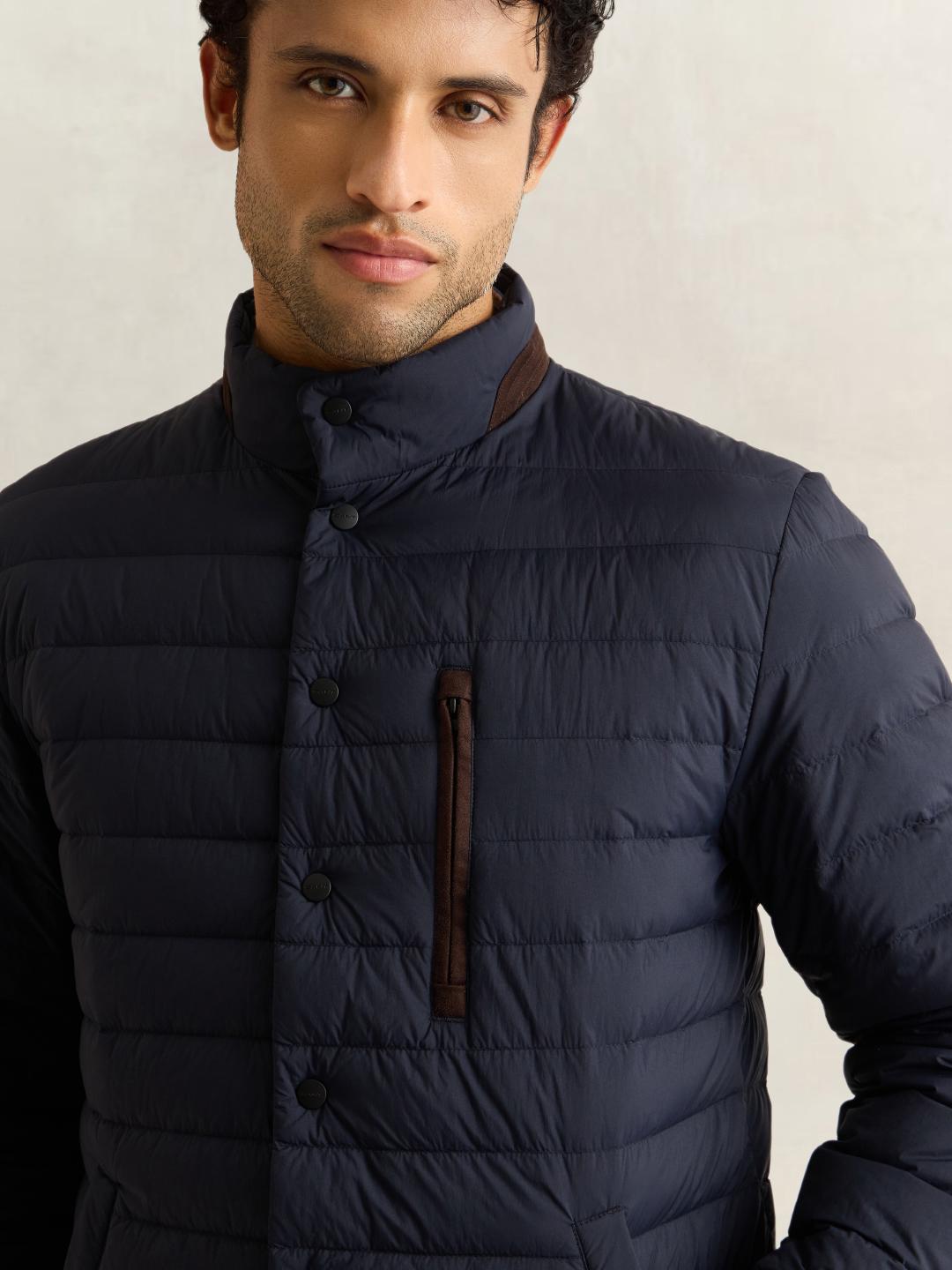 Gant Men Dark Navy Quilted Regular Fit Puffer Jacket