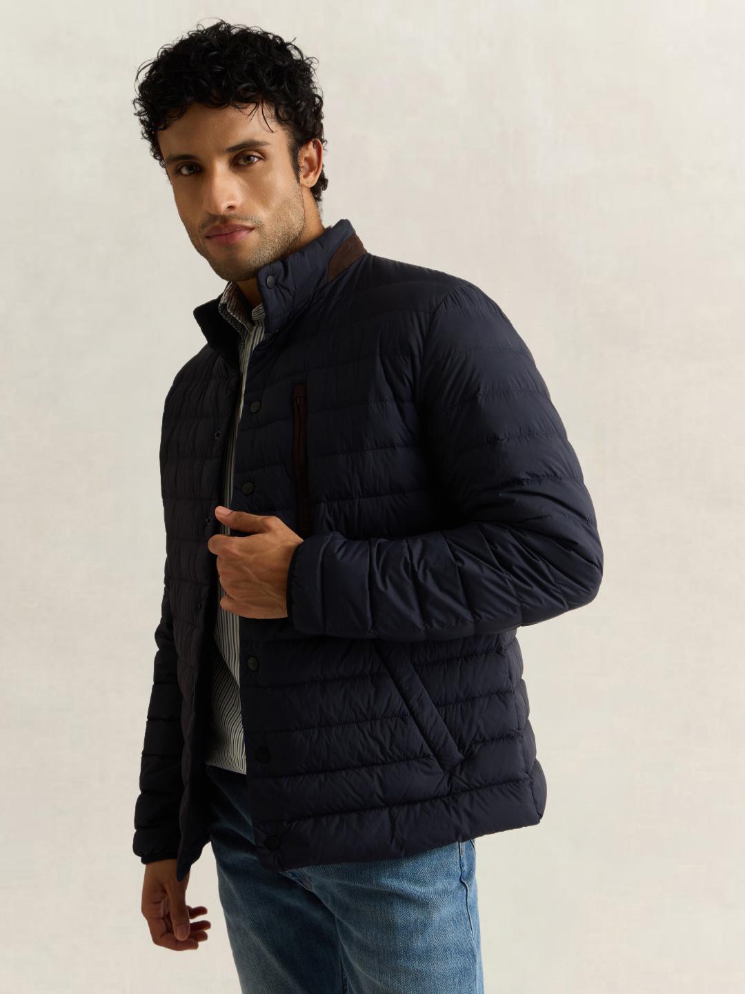 Gant Men Dark Navy Quilted Regular Fit Puffer Jacket