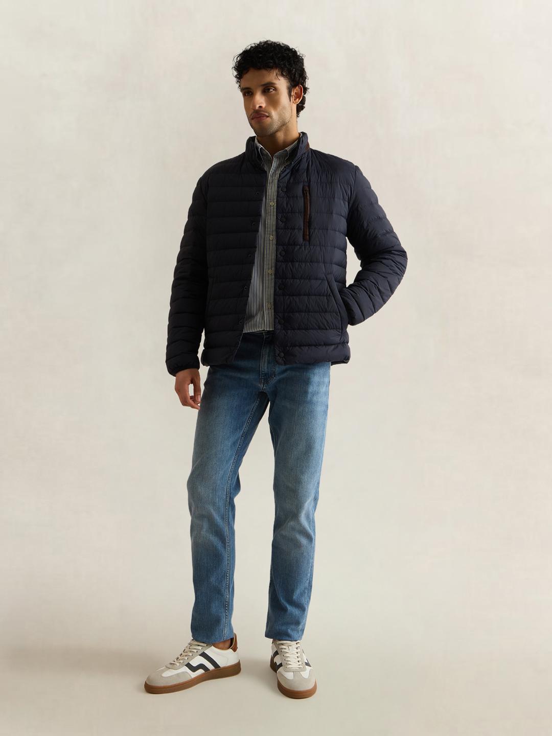 Gant Men Dark Navy Quilted Regular Fit Puffer Jacket