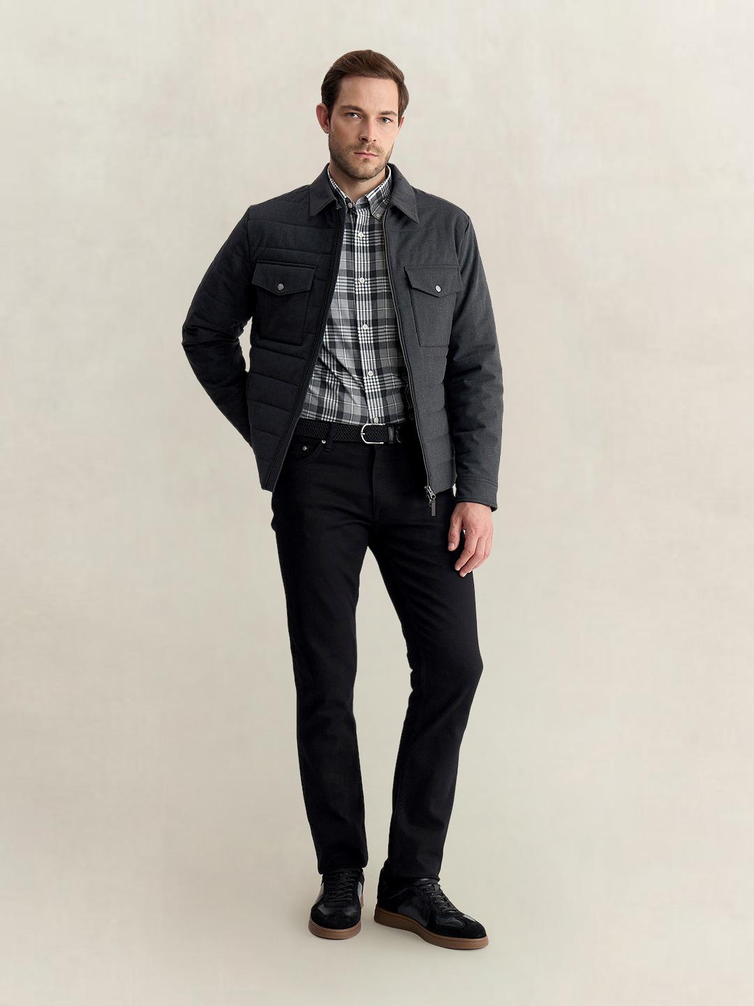 Gant Men Charcoal Regular Fit Quilted Puffer Jacket