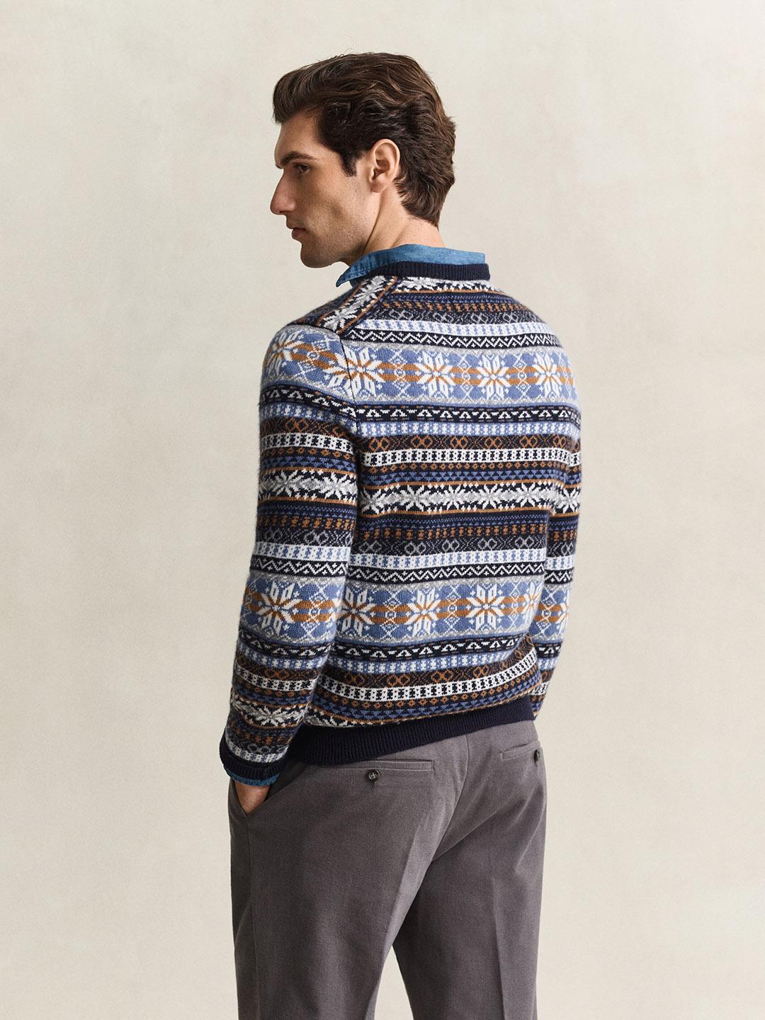 Gant Men Multicolour Fair Isle Regular Fit Sweater