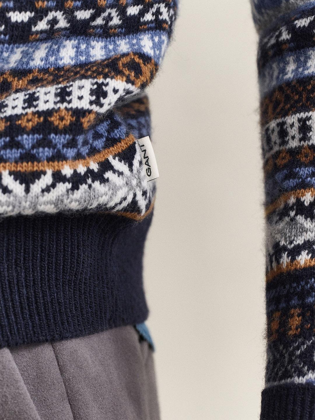 Gant Men Multicolour Fair Isle Regular Fit Sweater