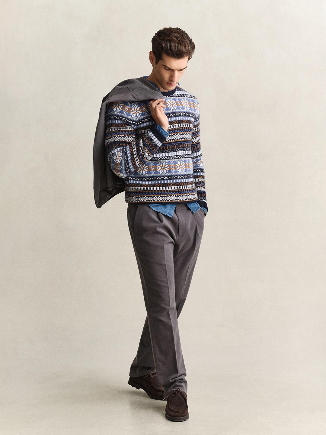 Gant Men Multicolour Fair Isle Regular Fit Sweater