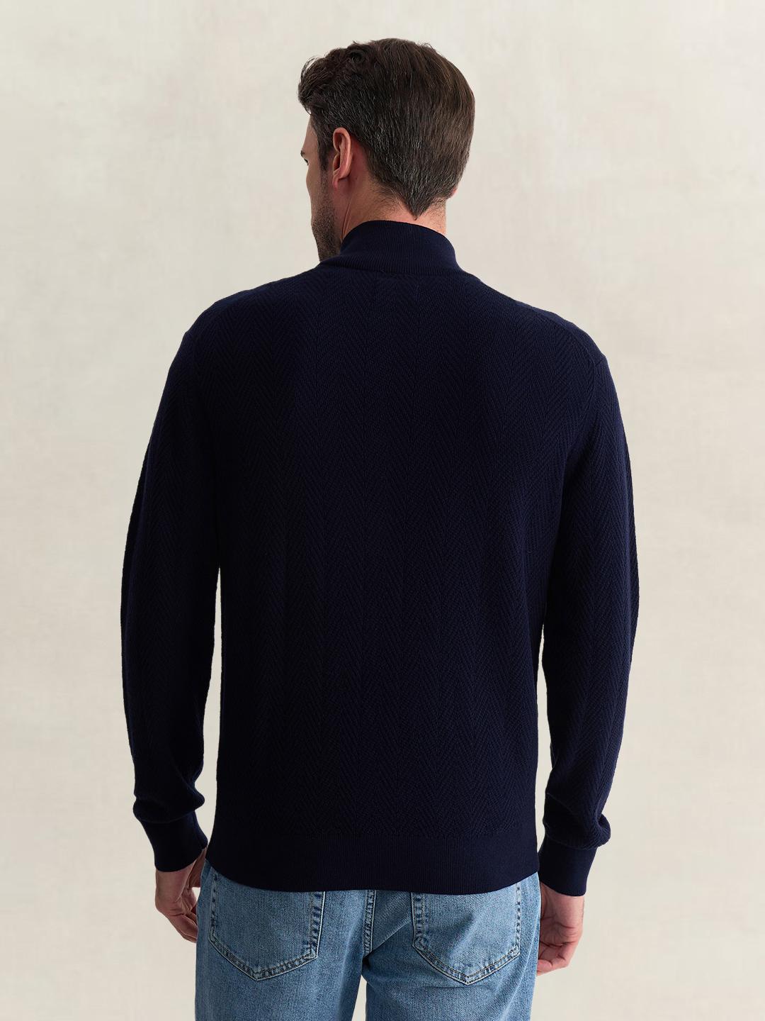 Gant Men Blue Regular Fit Solid Cotton Blend SWEATSHIRT
