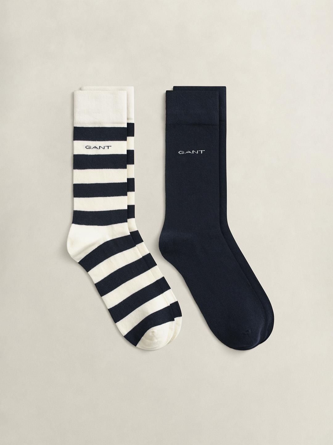 Gant Men Cream Striped Socks - Pack of 2