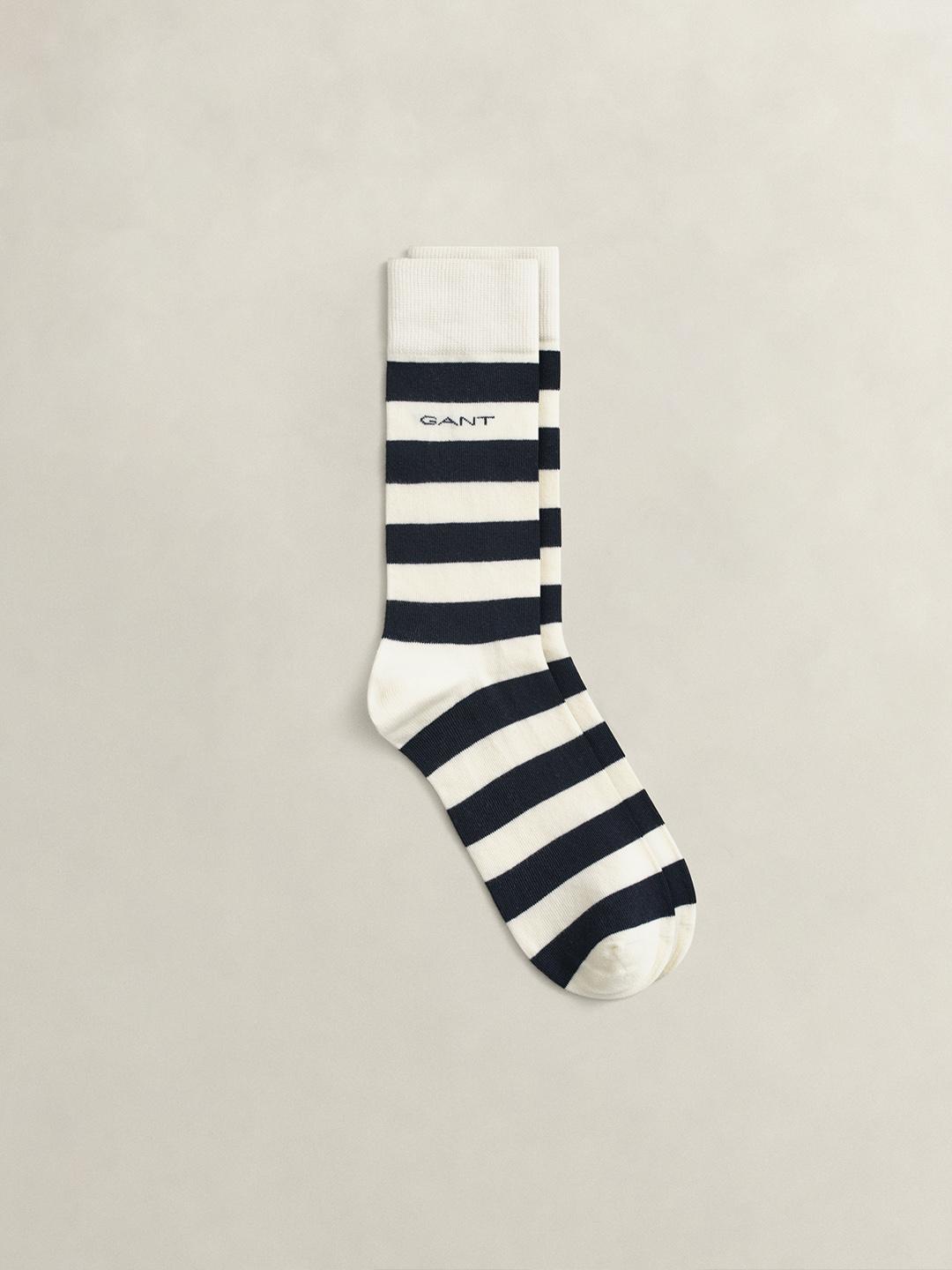 Gant Men Cream Striped Socks - Pack of 2