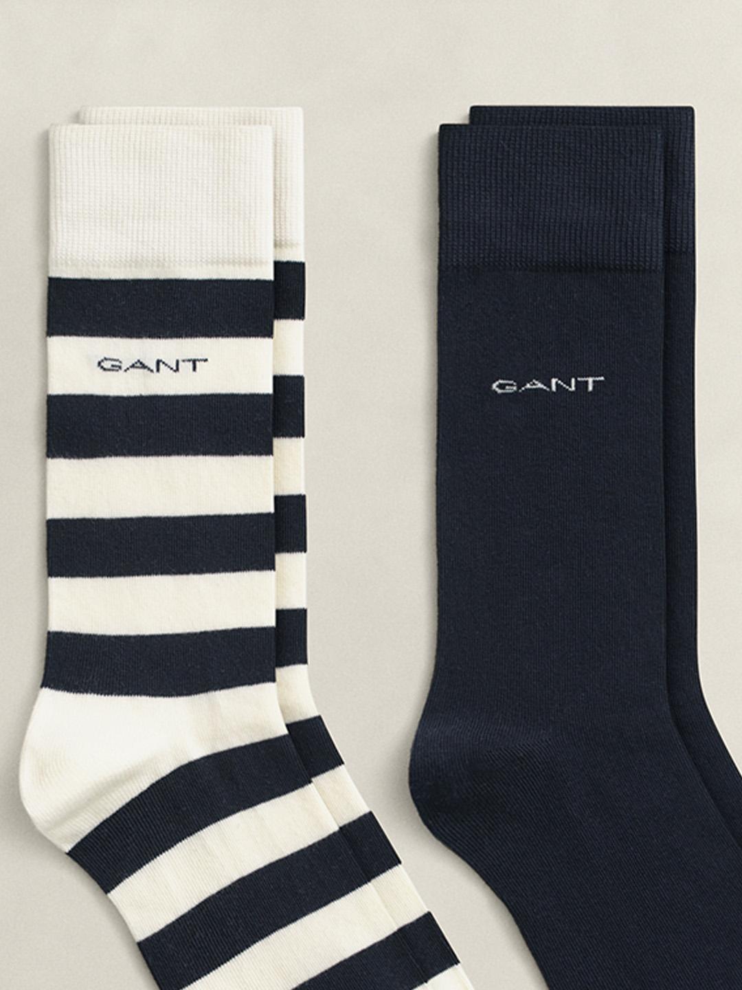 Gant Men Cream Striped Socks - Pack of 2