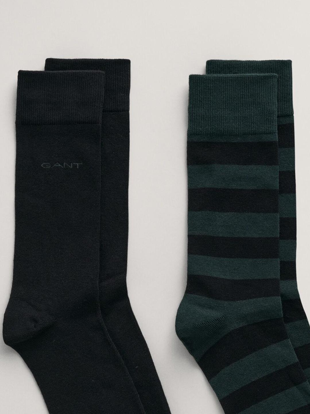 Gant Men Green Striped Socks - Pack of 2
