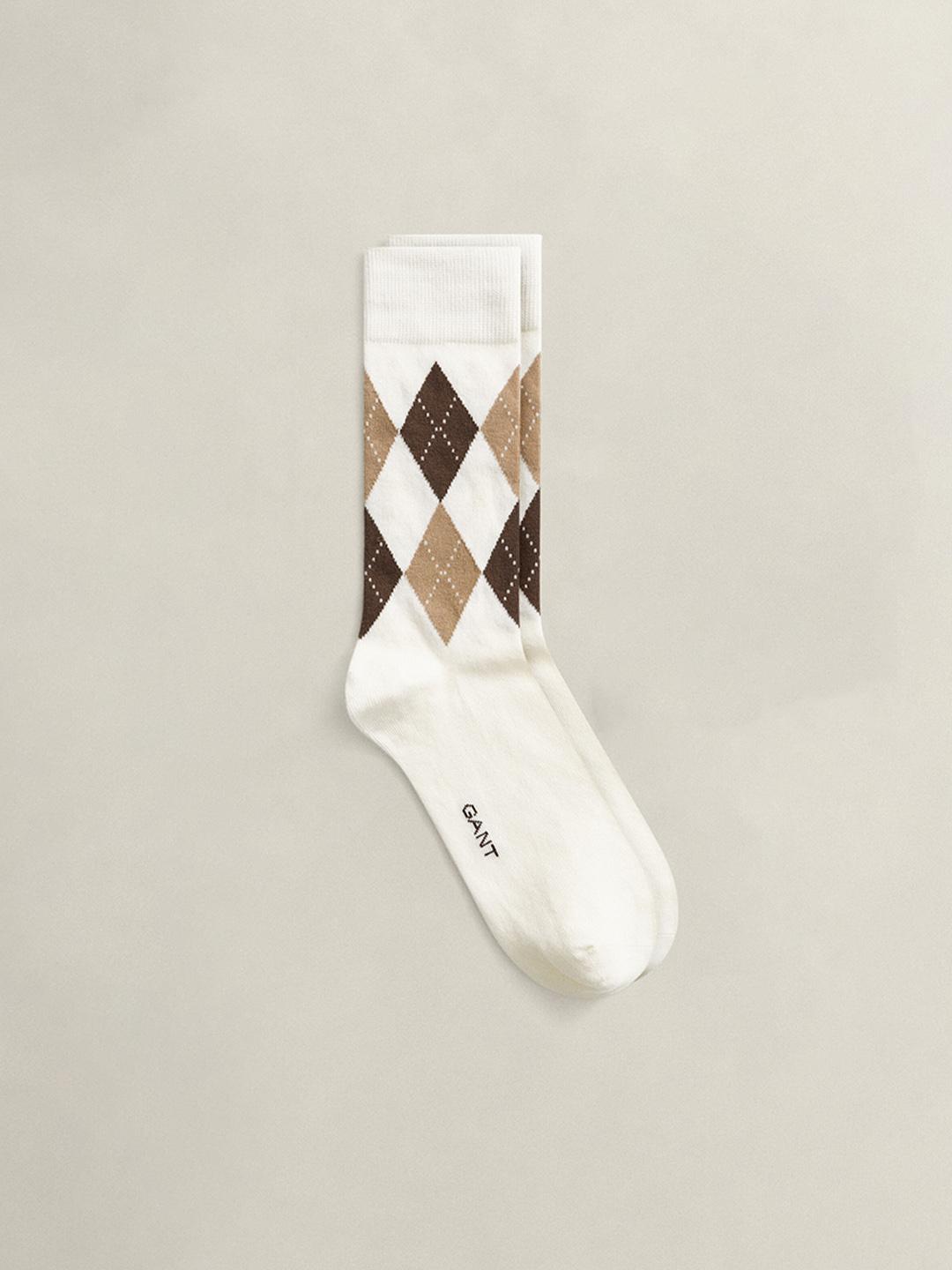 Gant Men Multicolour Regular Fit Solid Argyle Socks - Pack Of 3