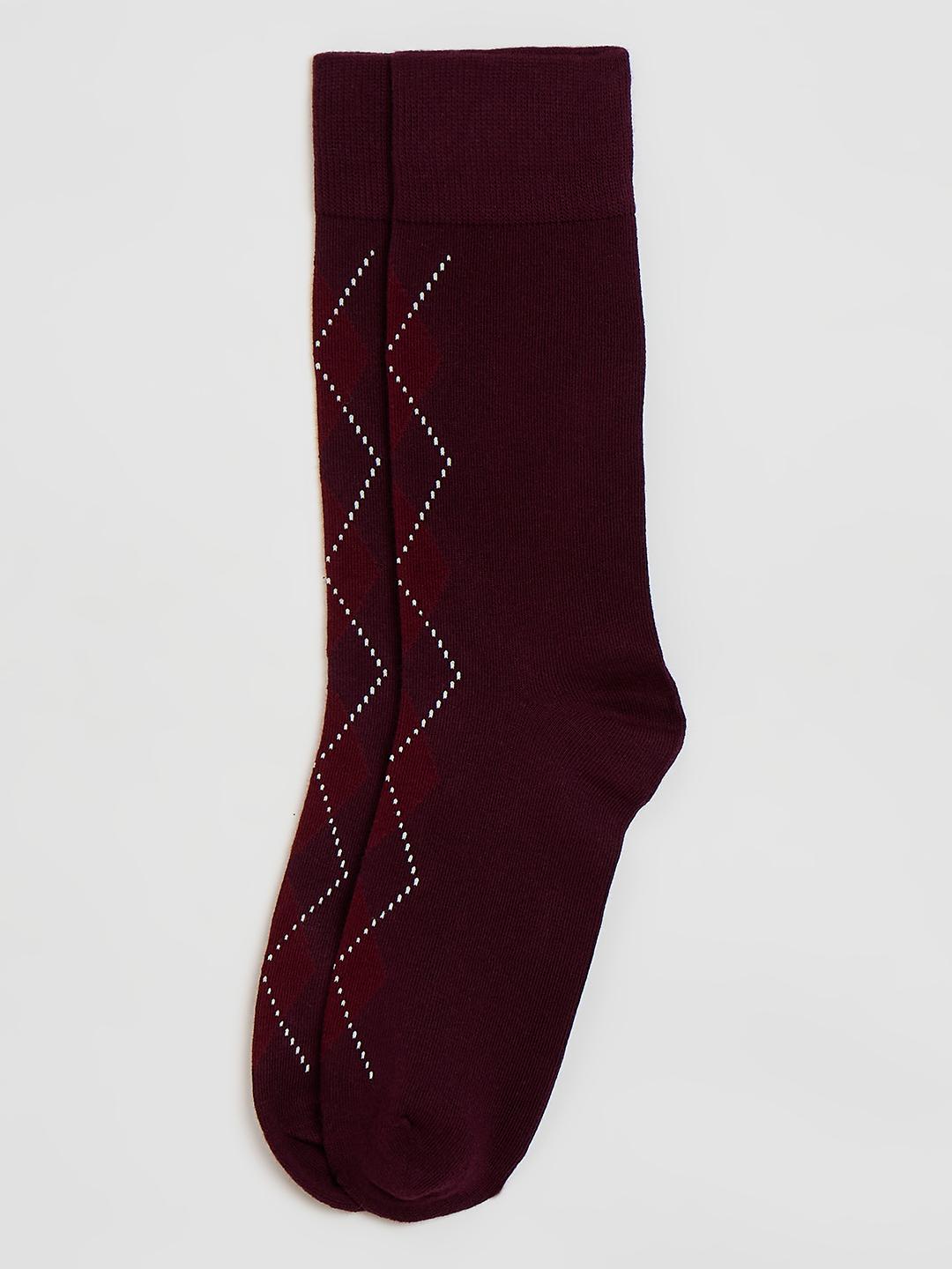 Gant Men Dark Wine Argyle Regular Fit Socks