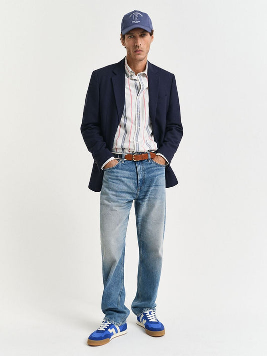GANT Men White Striped Regular Fit Archive Oxford Shirt