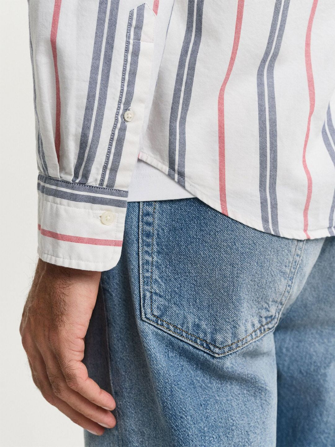 GANT Men White Striped Regular Fit Archive Oxford Shirt