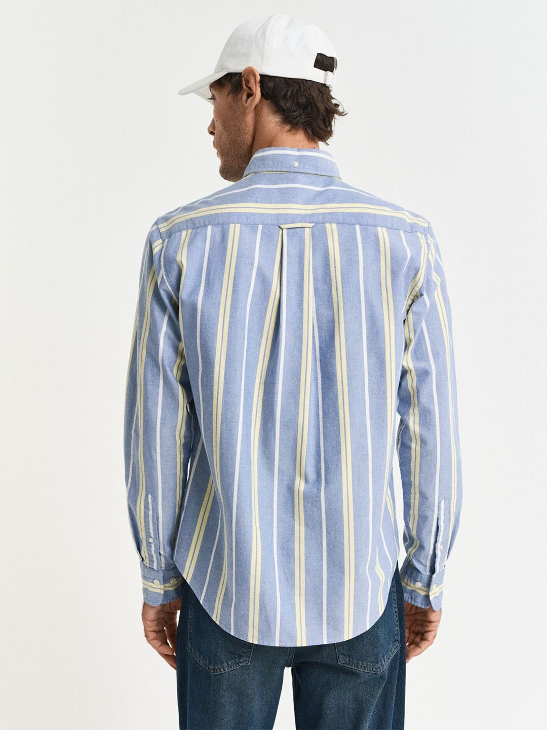 GANT Men Light Blue Striped Regular Fit Archive Oxford Shirt