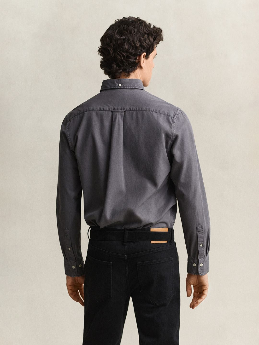 GANT Men Grey Solid Regular Fit Twill Shirt