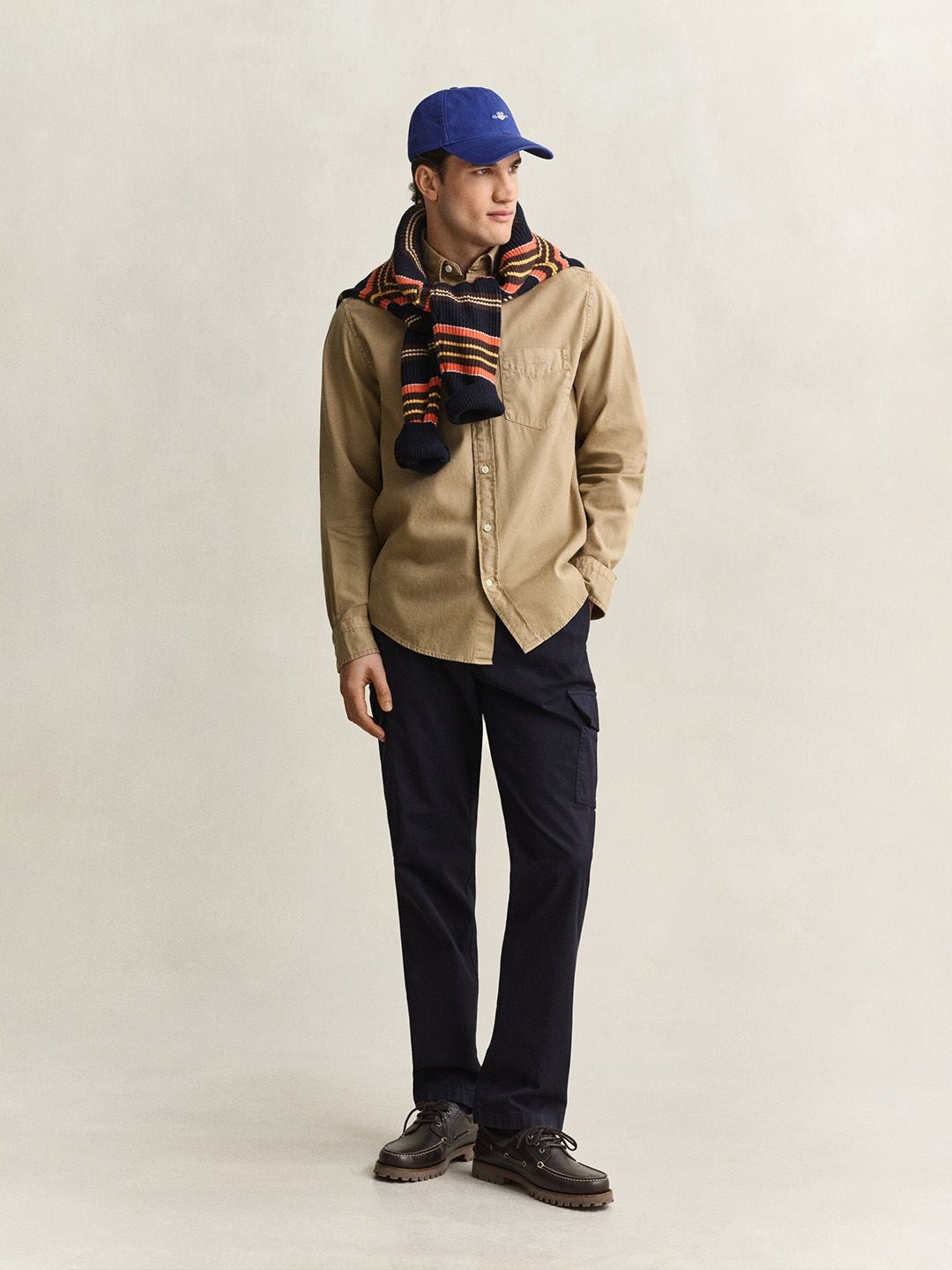 GANT Men Beige Solid Regular Fit Twill Shirt