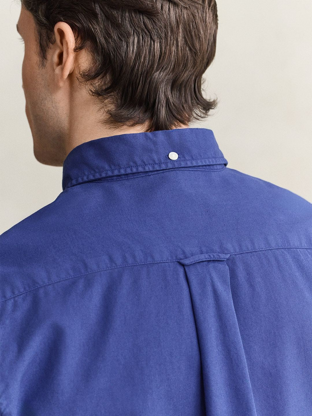 GANT Men Blue Solid Regular Fit Twill Shirt