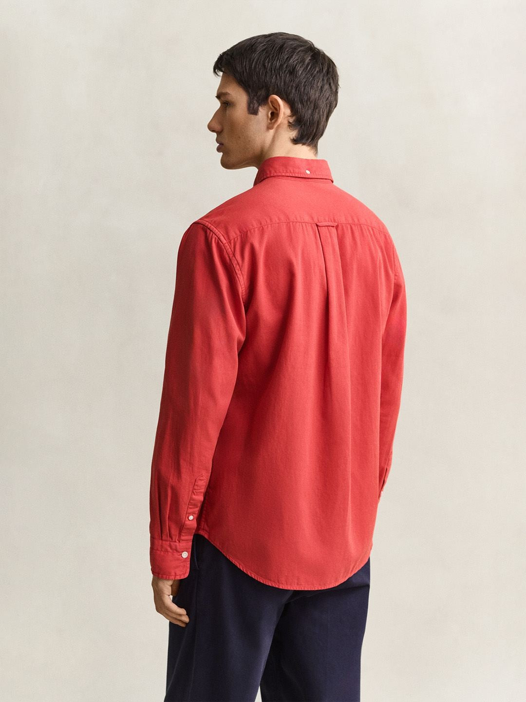GANT Men Red Solid Regular Fit Twill Shirt