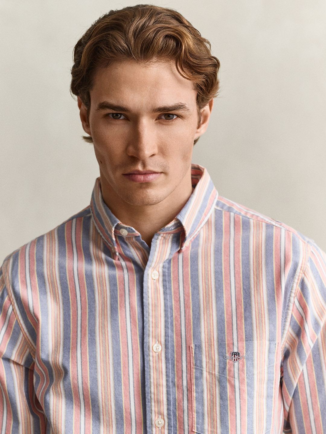 Gant Men Multicolour Striped Regular Fit Classic Oxford Shirt
