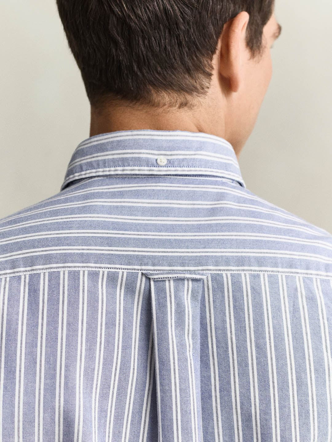 Gant Men Light Blue Striped Regular Fit Classic Oxford Shirt