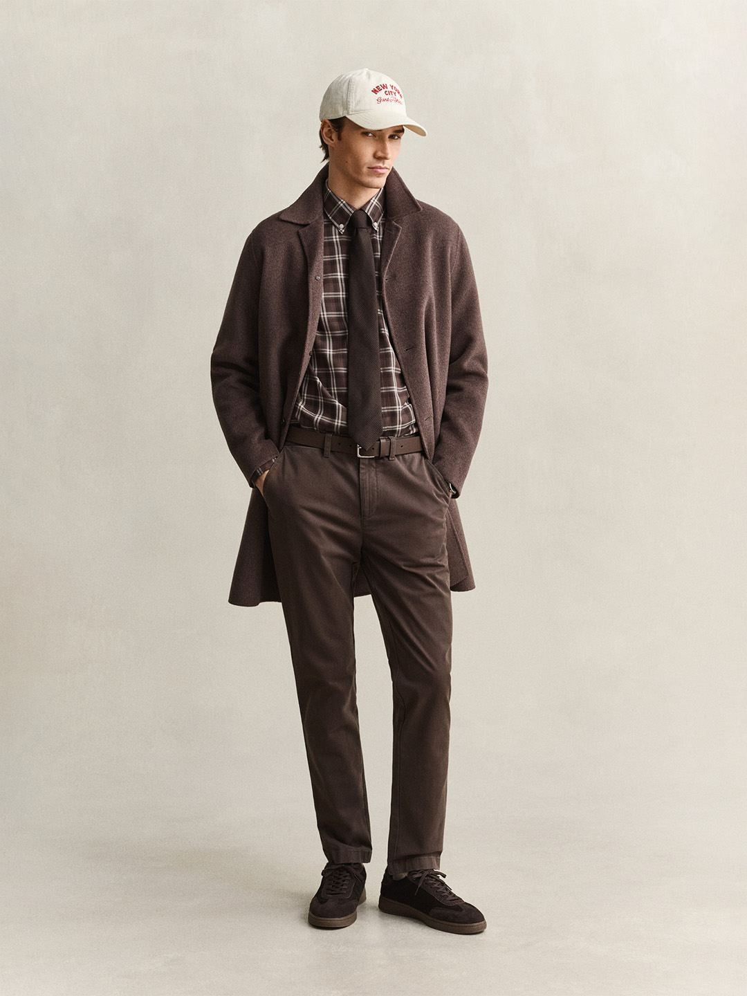 GANT Men Brown Checked Regular Fit Twill Shirt