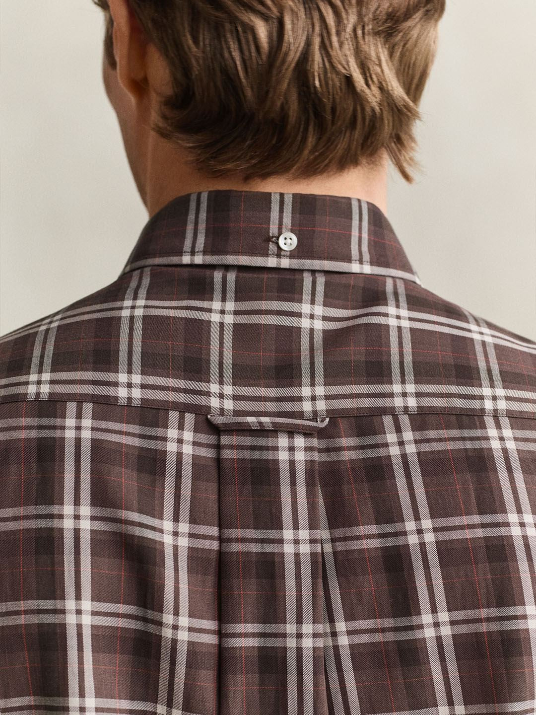 GANT Men Brown Checked Regular Fit Twill Shirt