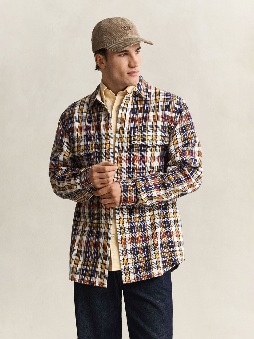 GANT Men Multicolour Checked Regular Fit Twill Shirt