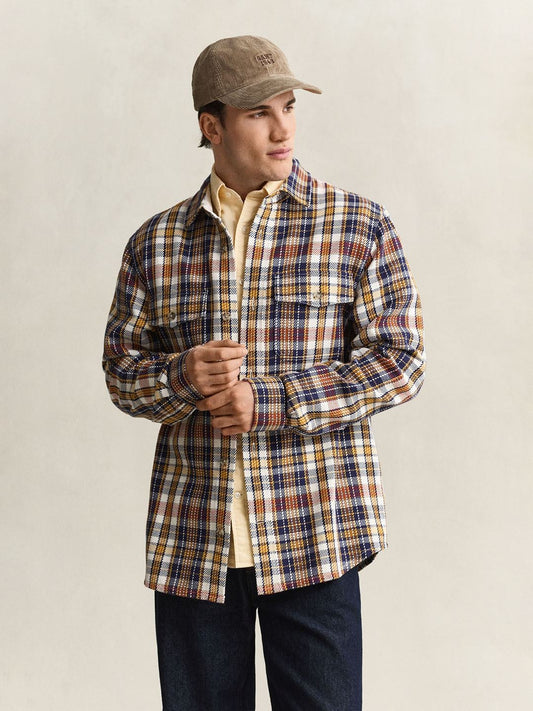 GANT Men Multicolour Checked Regular Fit Twill Shirt