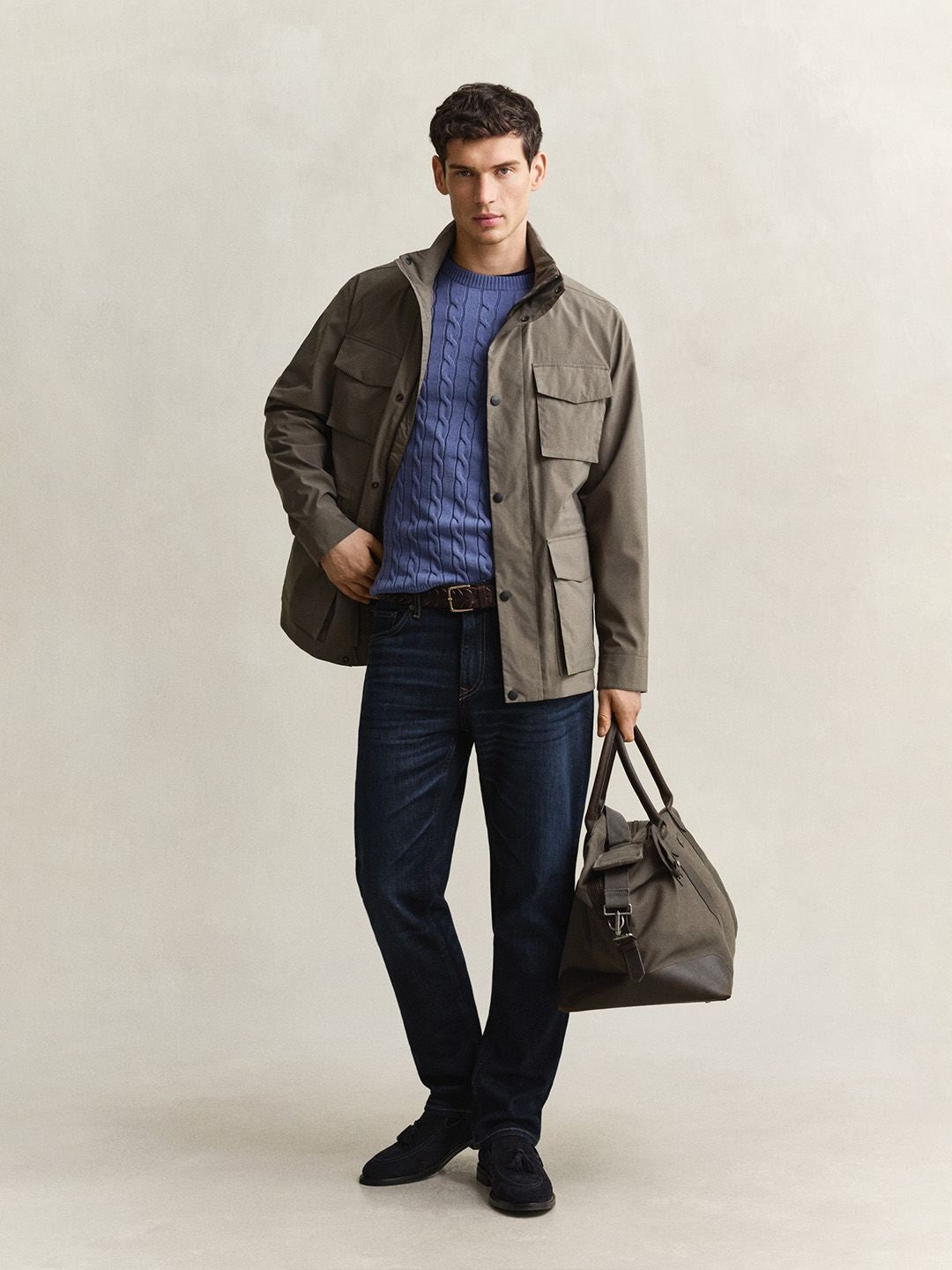 Gant Men Olive Solid Regular Fit Jacket