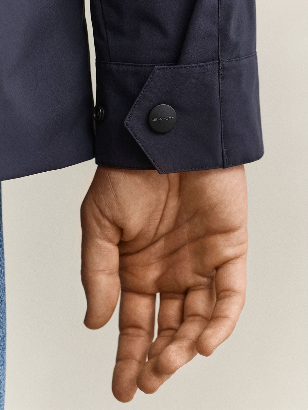 Gant Men Navy Blue Solid Regular Fit Jacket