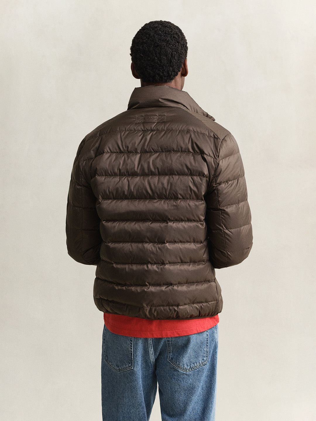 Gant Men Dark Brown Solid Regular Fit Puffer Jacket