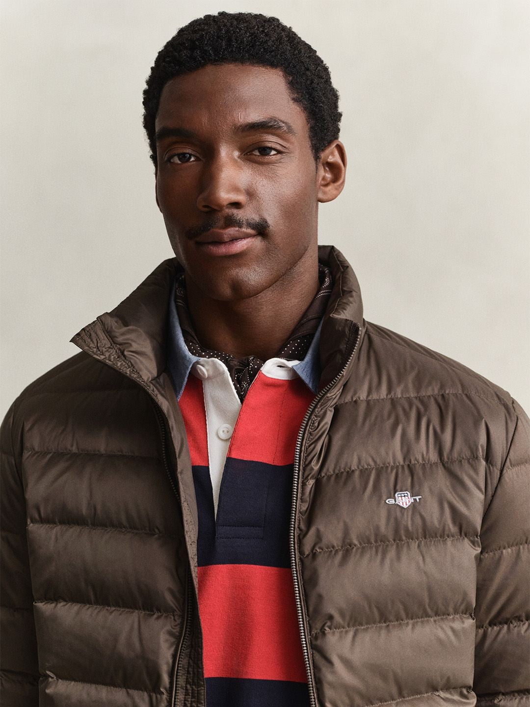 Gant Men Dark Brown Solid Regular Fit Puffer Jacket