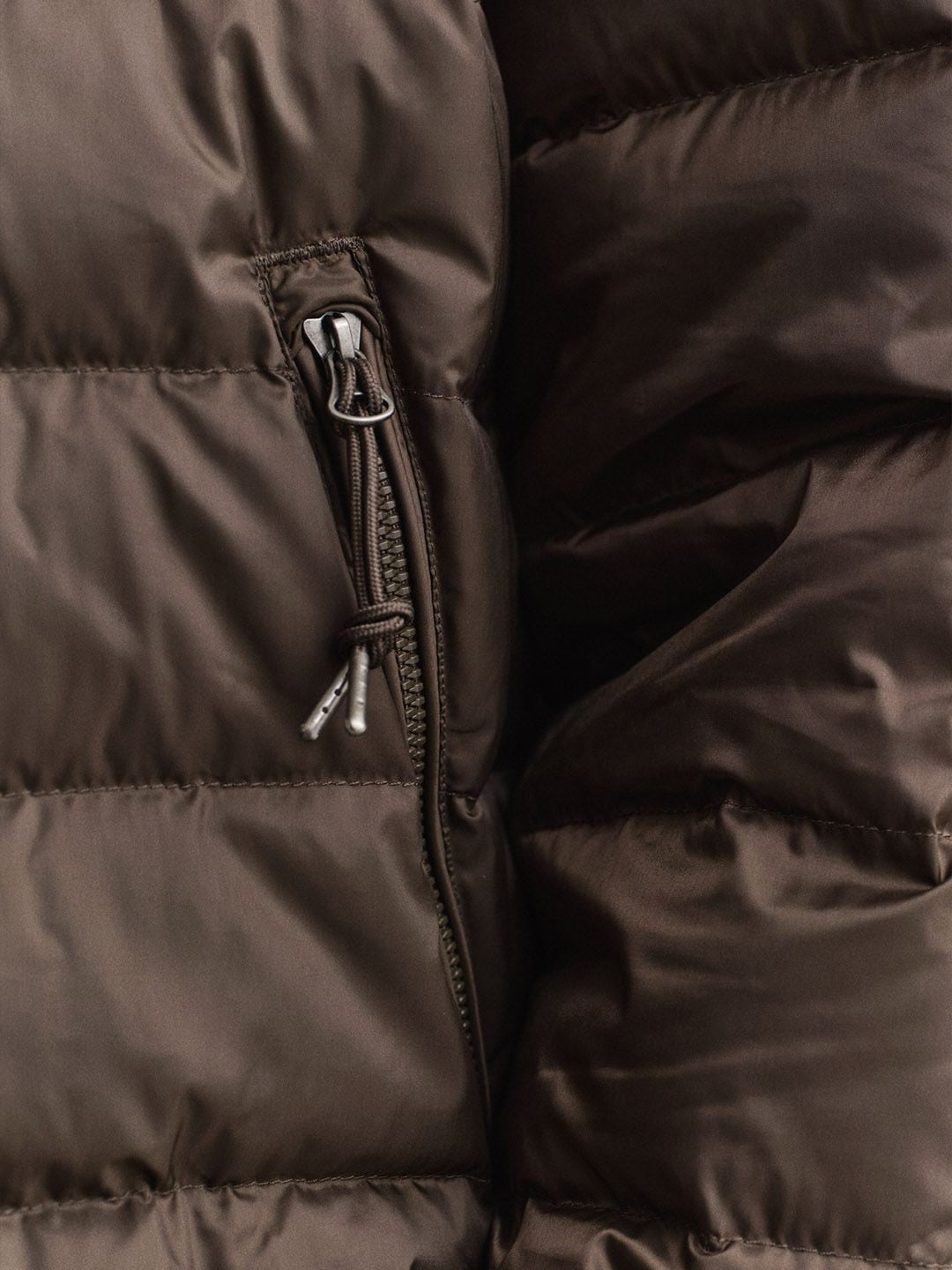 Gant Men Dark Brown Solid Regular Fit Puffer Jacket