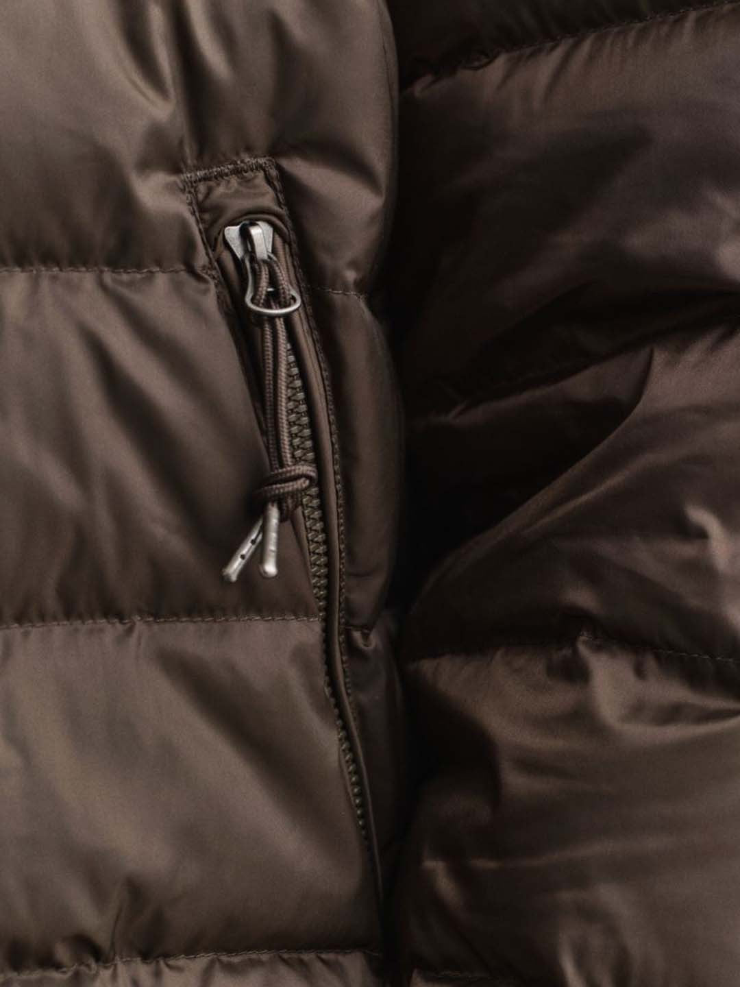 Gant Men Dark Brown Solid Regular Fit Puffer Jacket