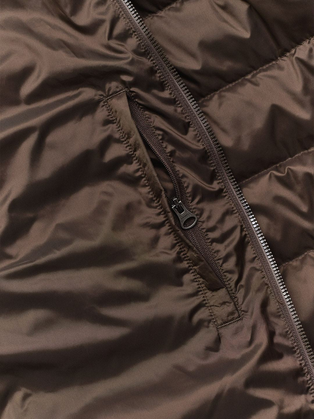 Gant Men Dark Brown Solid Regular Fit Puffer Jacket