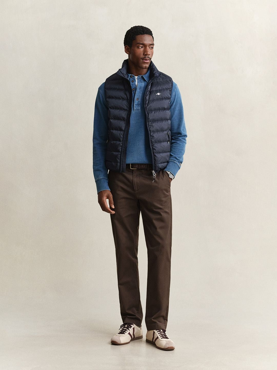 Gant Men Navy Blue Quilted Regular Fit Puffer Jacket