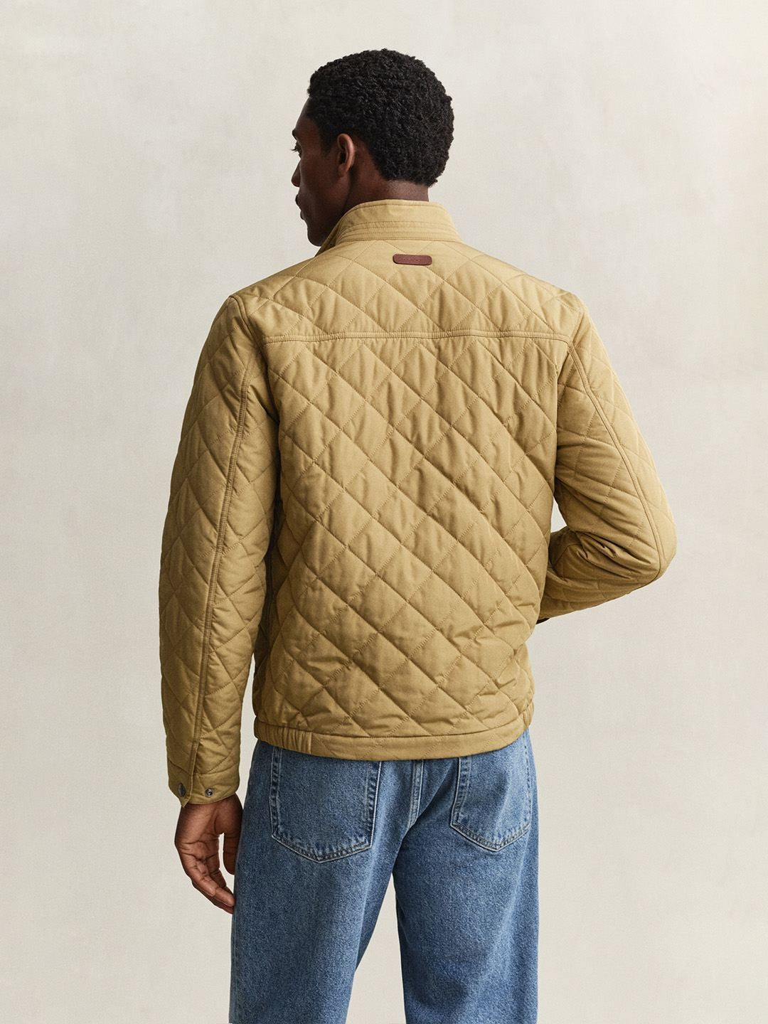 Gant Men Khaki Quilted Regular Fit Classic Quilted Jacket