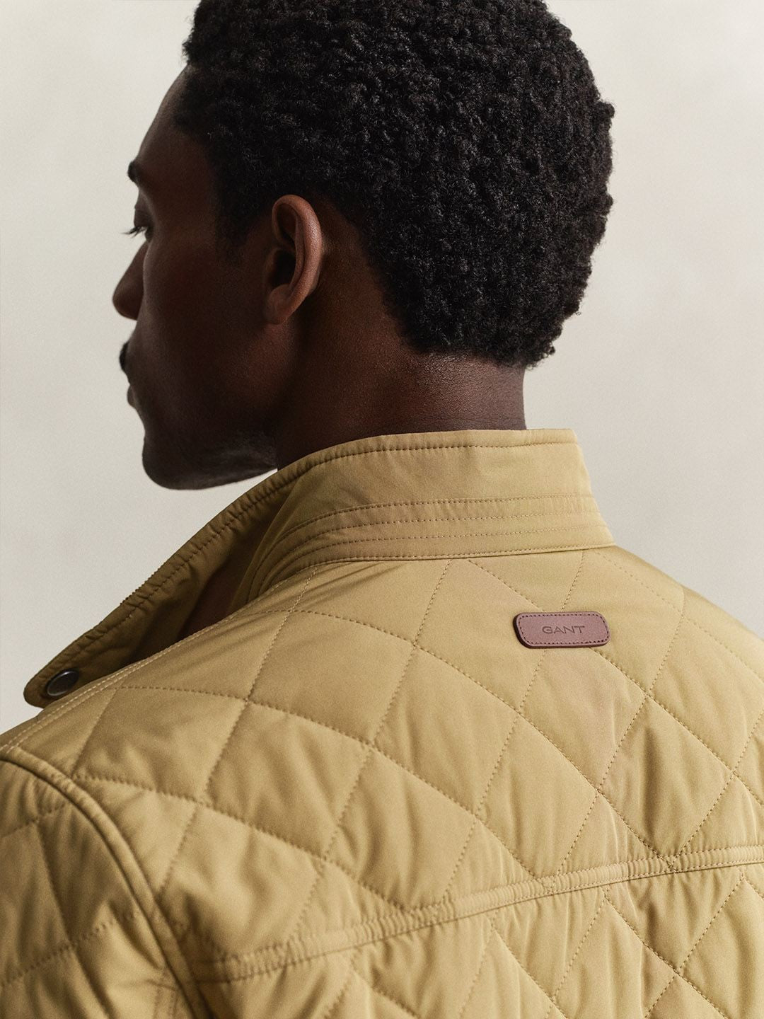Gant Men Khaki Quilted Regular Fit Classic Quilted Jacket